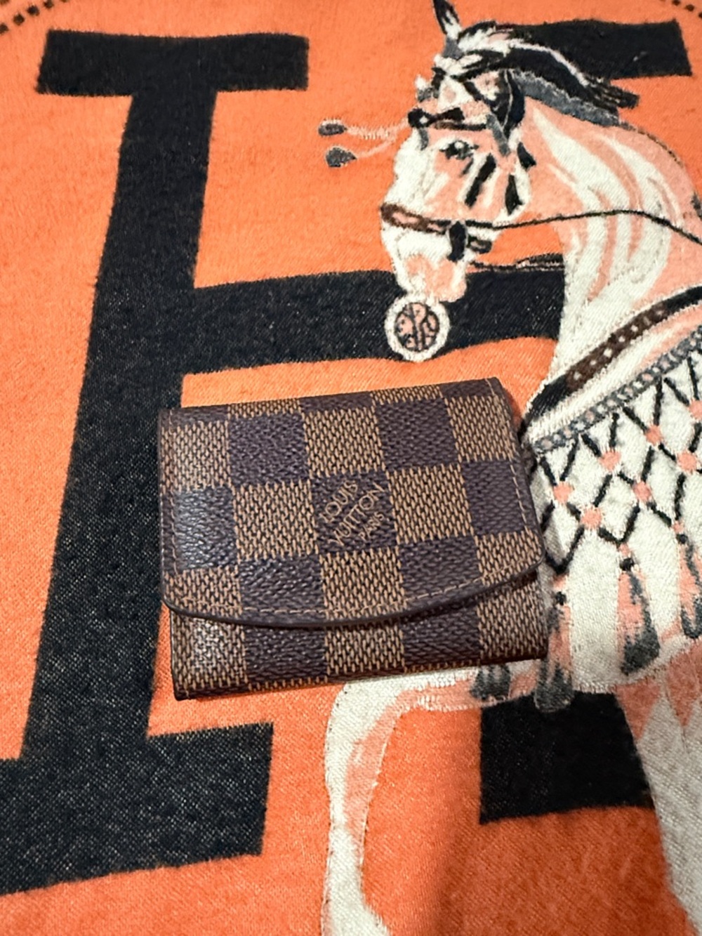 Luxury Brown Checkered Women's Wallet - Damier Canvas Style cuff link holder